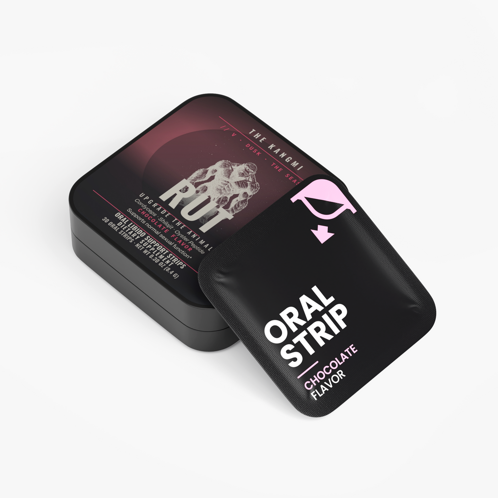 RUT libido support strips tin, chocolate flavour