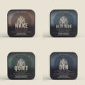 THE CACHE · four THE KANGMI tins, WAKE ALTITUDE QUIET and DEN, 30 oral strips each